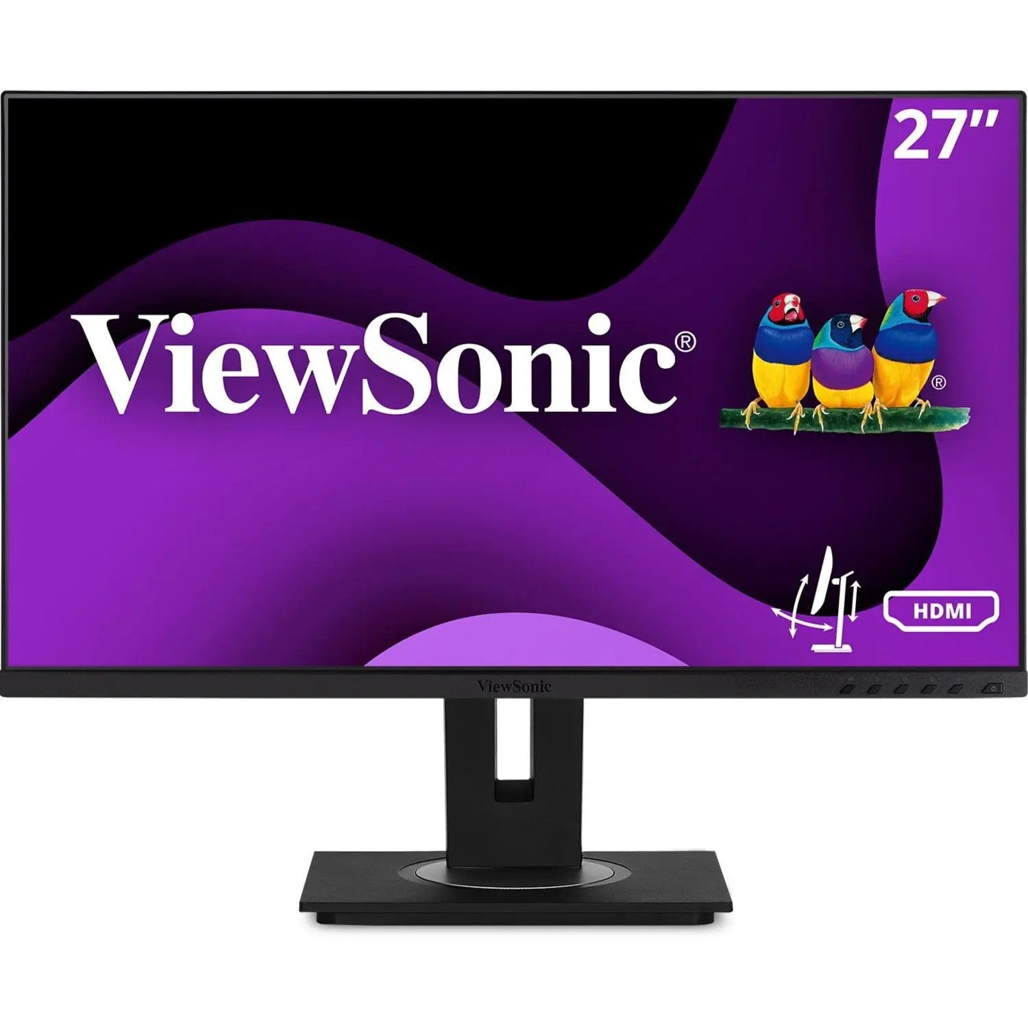 ViewSonic VG2748A 27-inch IPS monitor on a black stand