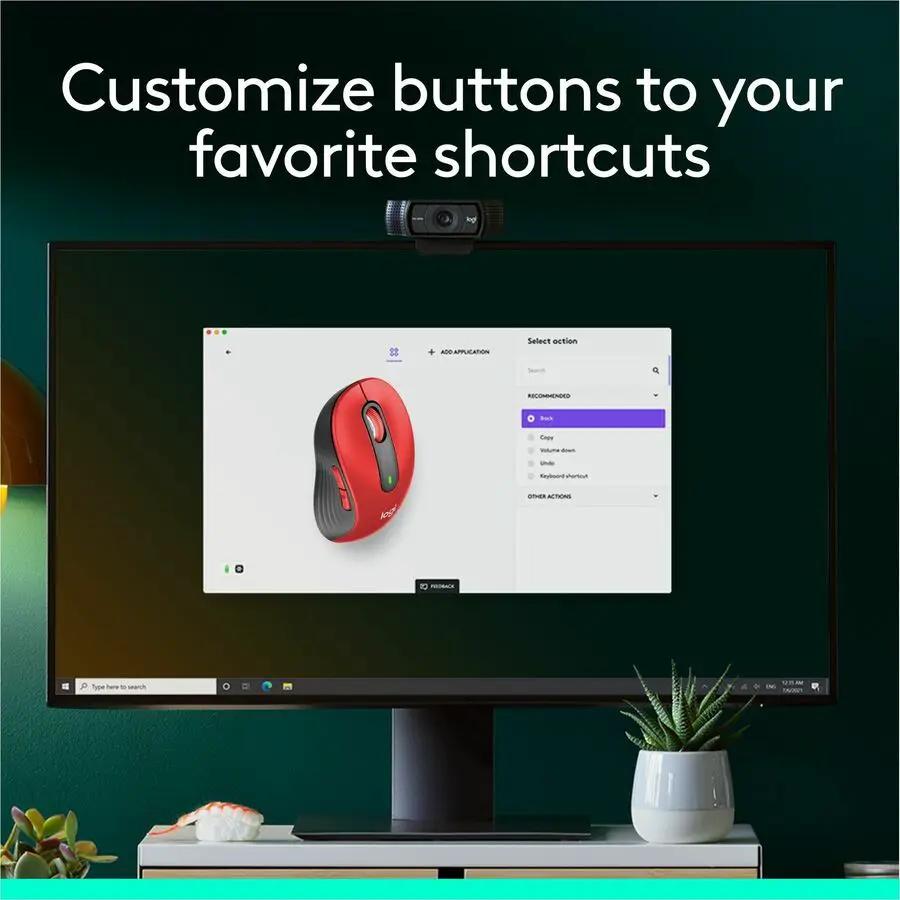 Logitech Signature M650 L Full Size Wireless Mouse - For Large Sized Hands, 2-Year Battery, Silent Clicks, Bluetooth, Red