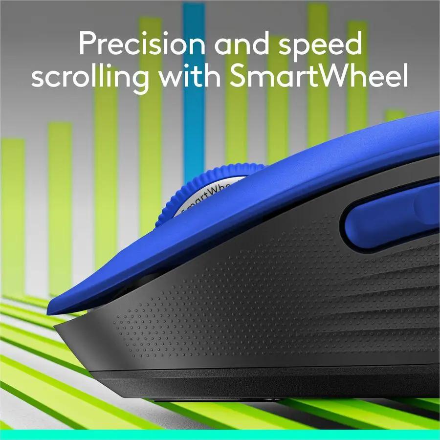 Logitech Signature M650 L Full Size Wireless Mouse - For Large Sized Hands, 2-Year Battery, Silent Clicks, Blue