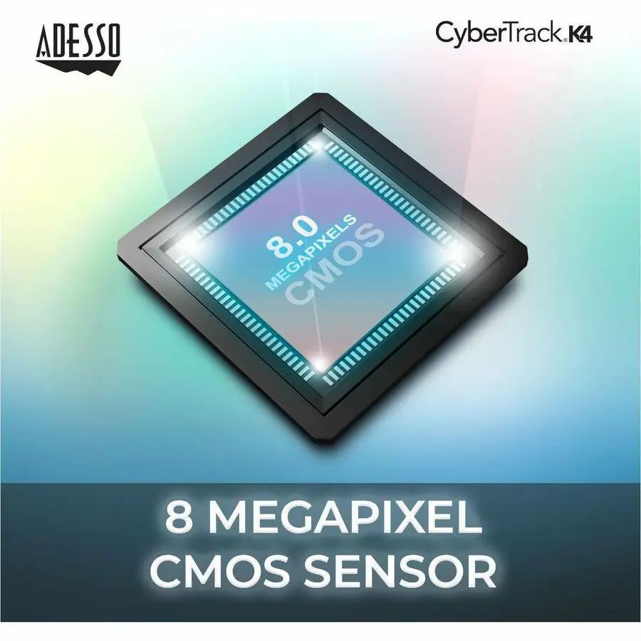 Adesso CyberTrack K4 Webcam - 8 Megapixel - 30 fps - USB 2.0 - 1 Each