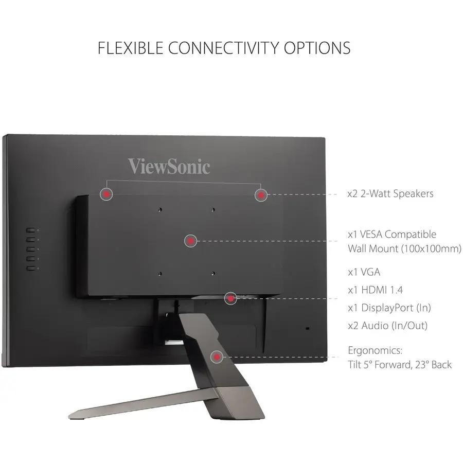 ViewSonic VX2267-MHD 22-inch monitor back view with ports and stand