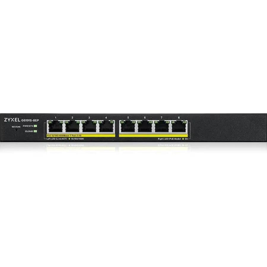 Zyxel Nebula GS1915-8EP 8-Port Gigabit PoE+ Switch, black, cloud-managed