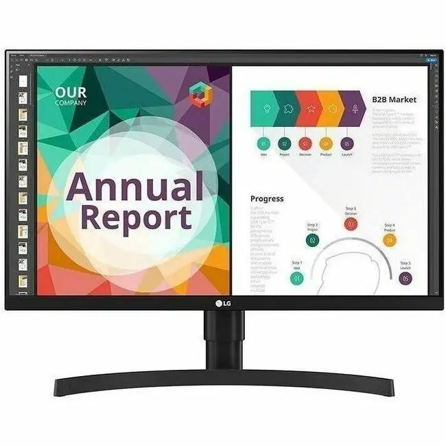 LG 27BN85UN 27-inch 4K UHD IPS HDR monitor with black bezel and curved stand