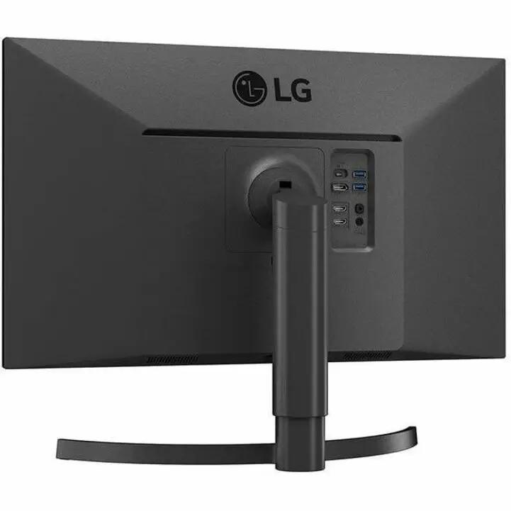 LG 27BN85UN 27-inch 4K UHD IPS HDR monitor in black, back view with LG logo and stand
