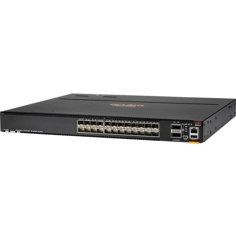 Aruba CX 8360v2-24XF2C 24-Port SFP Switch, black, front-panel with 24 SFP ports, 1U rack-mount