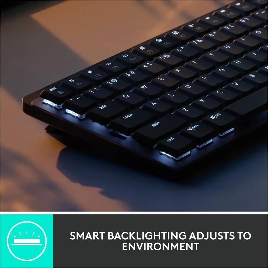 Logitech MX Mechanical Mini Wireless Illuminated Keyboard, Tactile Quiet Switches, Backlit, Bluetooth, USB-C
