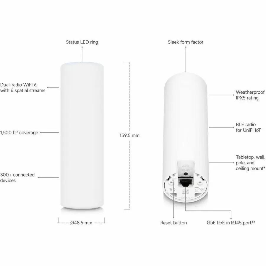 Ubiquiti U6 Mesh Dual Band IEEE 802.11a/b/g 5.30 Gbit/s Wireless Access Point - Indoor/Outdoor