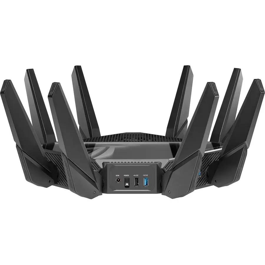 ASUS ROG GT-AXE16000 wireless router with multiple external antennas in black