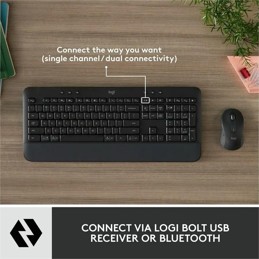 Logitech Signature MK650 Combo for Business, Wireless Mouse and Keyboard, Logi Bolt, Bluetooth, SmartWheel, Globally Certified, Graphite