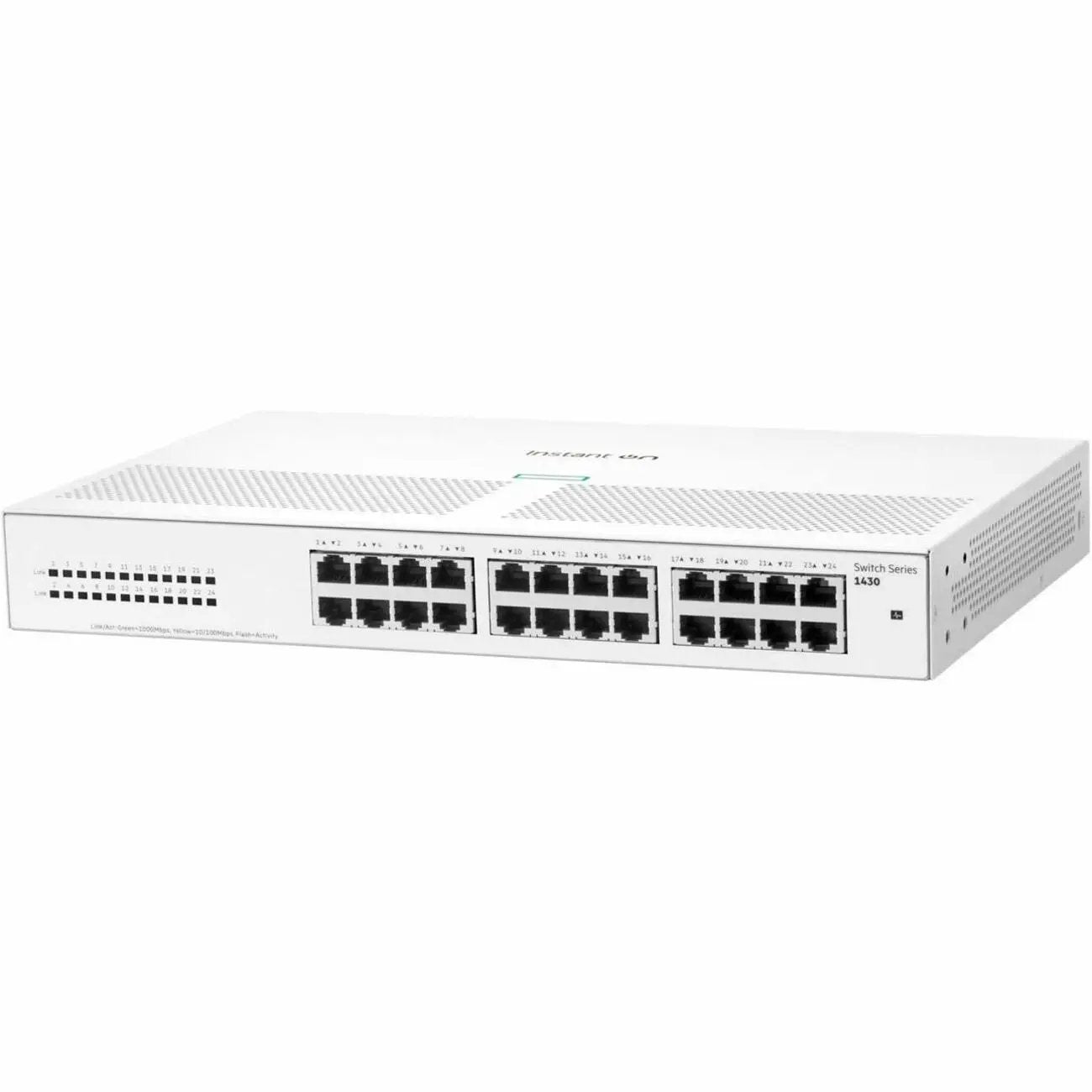 HPE Networking Instant On 1430 24-Port Gigabit Unmanaged Switch, white metal chassis