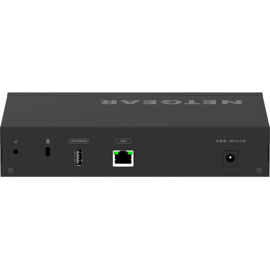 NETGEAR AVLine M4250 9-Port PoE+ Managed Switch, black with USB and Ethernet ports