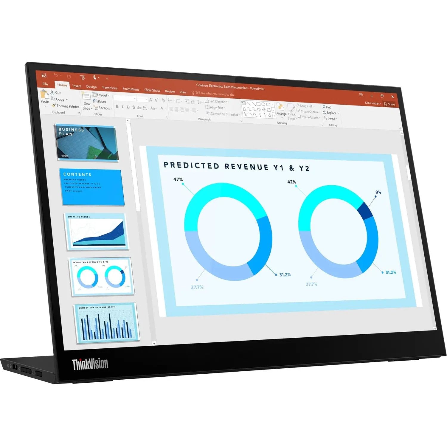 Lenovo ThinkVision M14d 14-inch monitor, Raven Black, 16:10 aspect ratio