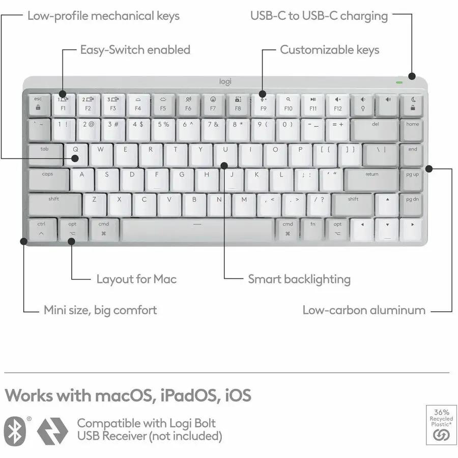Logitech MX Mechanical Mini for Mac Wireless Illuminated Performance Keyboard