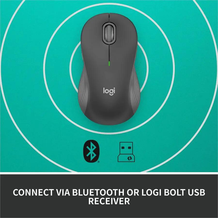 Logitech Signature M550 L Full Size Wireless Mouse - For Large Sized Hands, 2-Year Battery, Silent Clicks, Bluetooth, Graphite