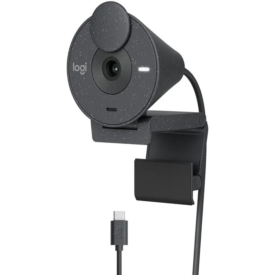 Brio 300 webcam Logi graphite with adjustable clip mount and USB-C cable