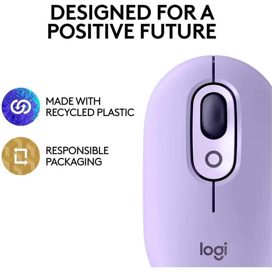 Logitech POP Mouse, Wireless Mouse with Customizable Emojis, SilentTouch Technology, Precision/Speed Scroll, Cosmos