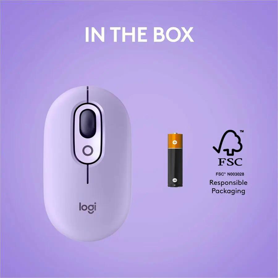 Logitech POP Mouse, Wireless Mouse with Customizable Emojis, SilentTouch Technology, Precision/Speed Scroll, Cosmos