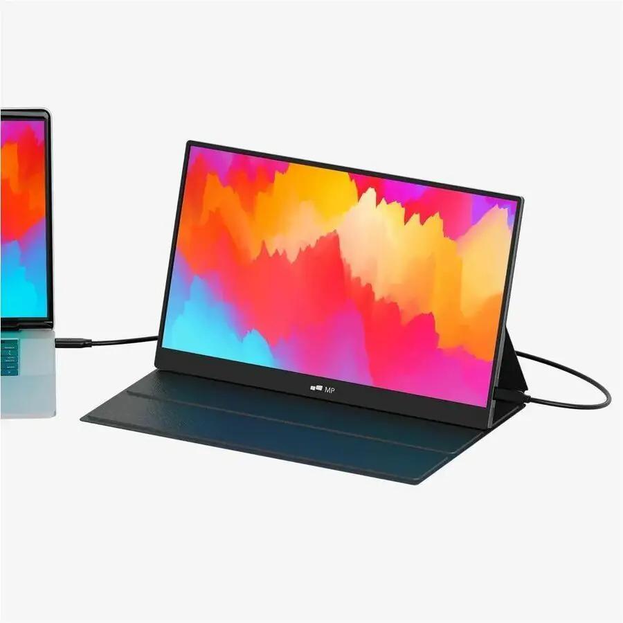 Mobile Pixels Fold Fold 16-inch 1080p FHD portable monitor with stand connected to laptop