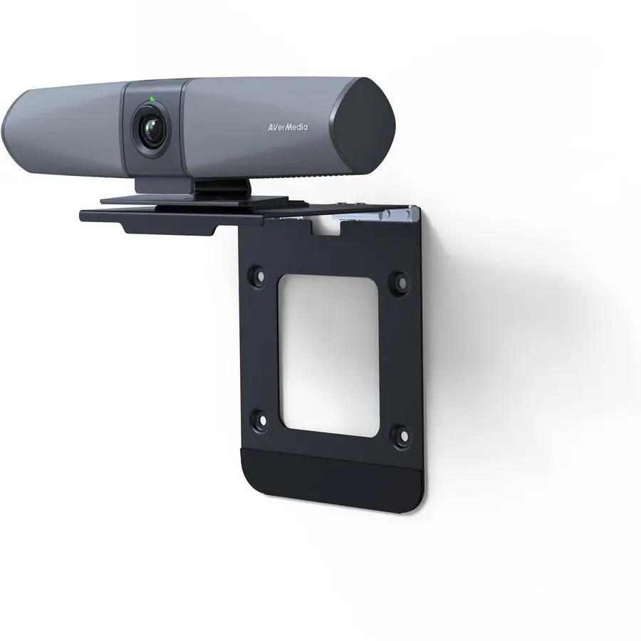 AVerMedia Mingle Bar webcam on a metal mounting bracket, gray USB-C camera.