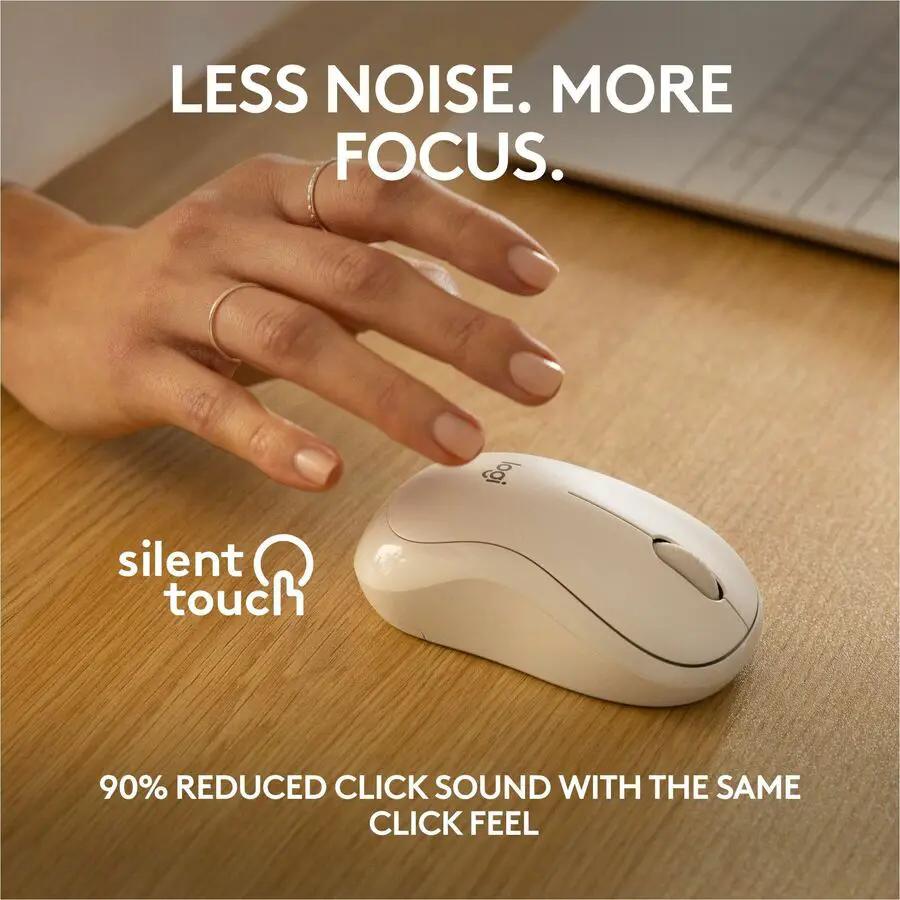Logitech M240 Silent Bluetooth Mouse, Wireless, Compact, Portable, Smooth Tracking, Off-white