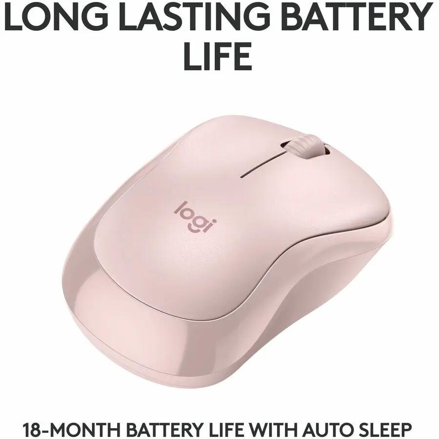 Logitech M240 Silent Bluetooth Mouse, Wireless, Compact, Portable, Smooth Tracking, Rose