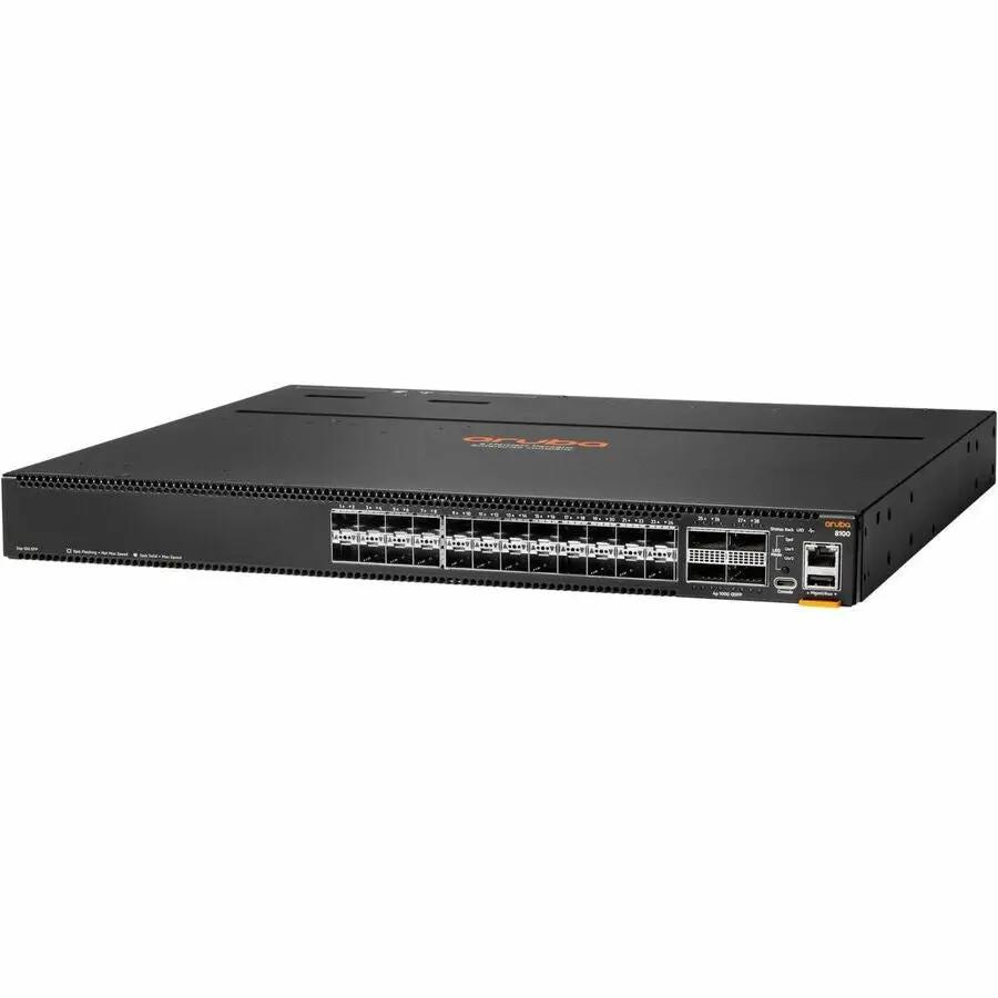 Aruba 8100 24-Port SFP+ QSFP28 L3 switch, black 1U rack-mount chassis