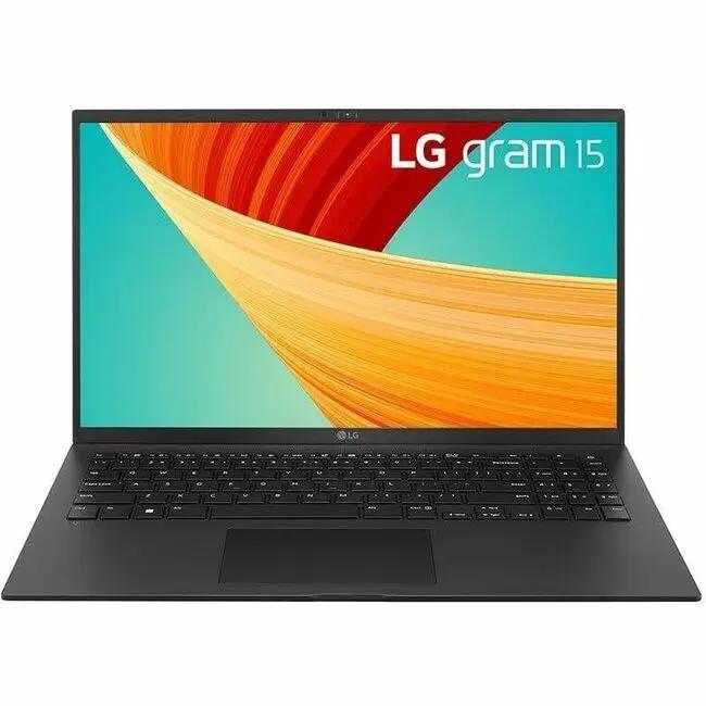 LG gram 15 Notebook in black with 15.6-inch display, Intel Core i5-1350P, 16 GB RAM, 256 GB NVMe SSD