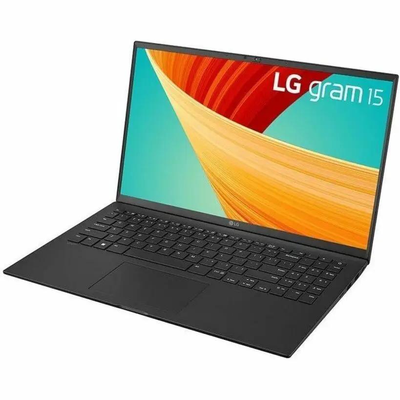 LG Gram 15 notebook in Obsidian Black with 15.6-inch display.