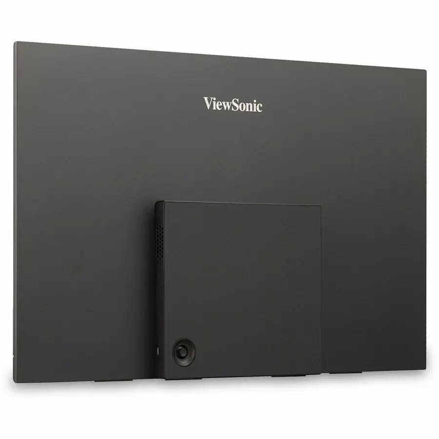ViewSonic VX1655 16-inch LED monitor, black, rear view with attached stand.