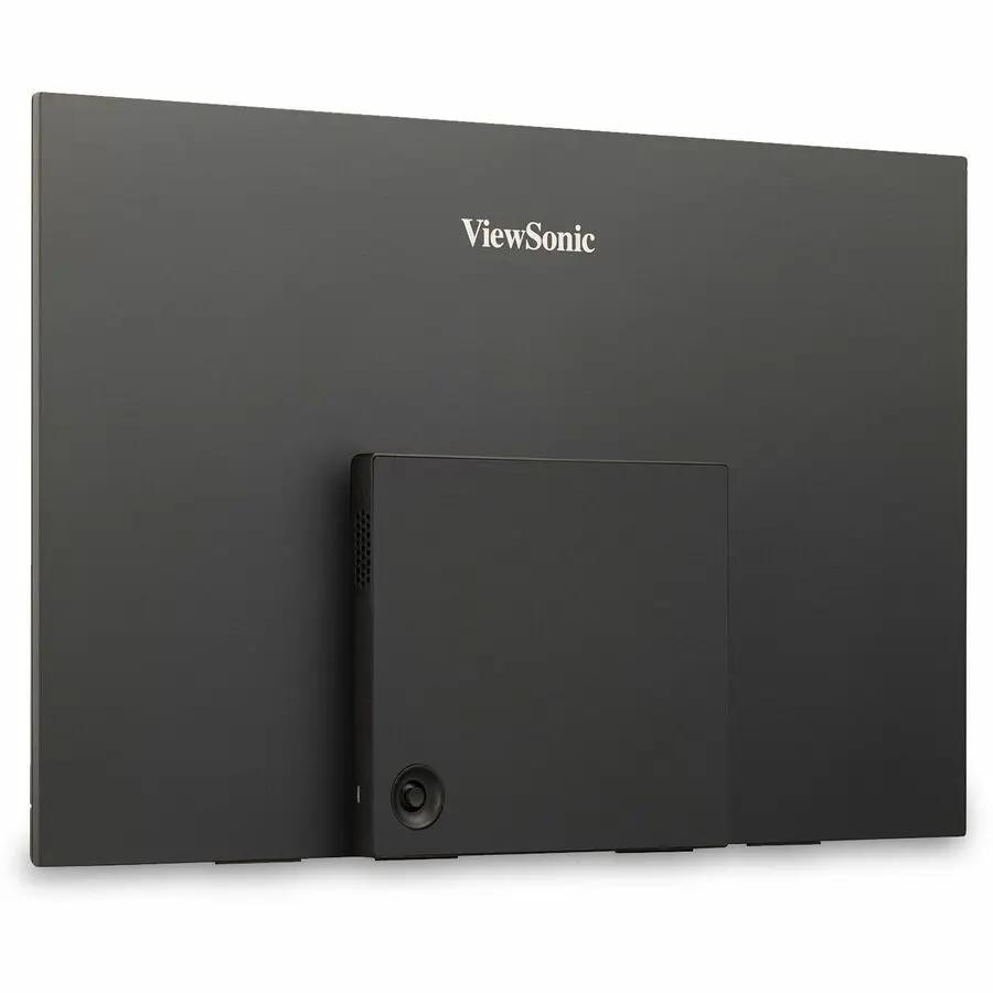 ViewSonic VX1655-4K 16-inch 4K UHD monitor, black, rear view with stand