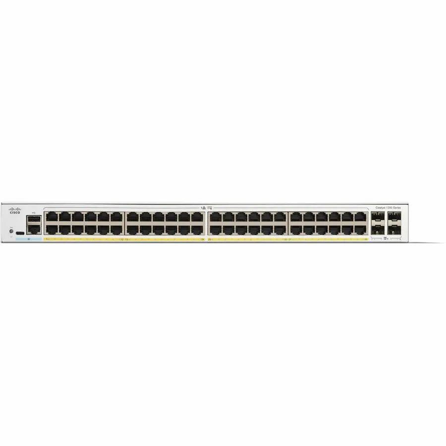 Cisco Catalyst 1200 48-Port Gigabit SFP+ Switch in silver