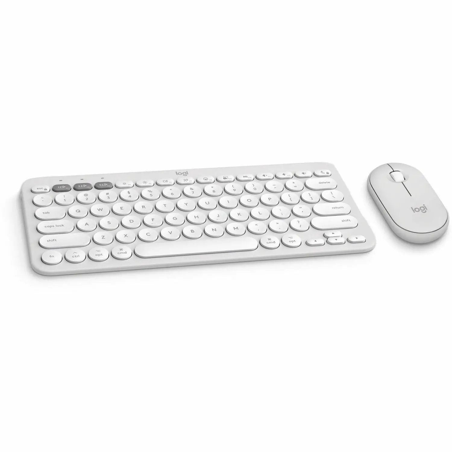 Logitech Pebble 2 Combo for Mac, Wireless Keyboard and Mouse, Slim, Quiet and Portable, Tonal White