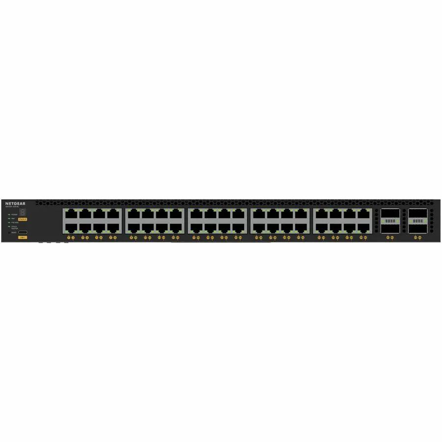 NETGEAR M4350 40-port managed PoE switch, front view, rack-mount chassis.