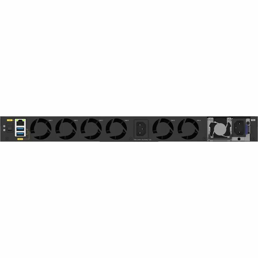 Cisco Catalyst M4350 36-port 10GbE PoE managed switch, front view with cooling fans and power module.