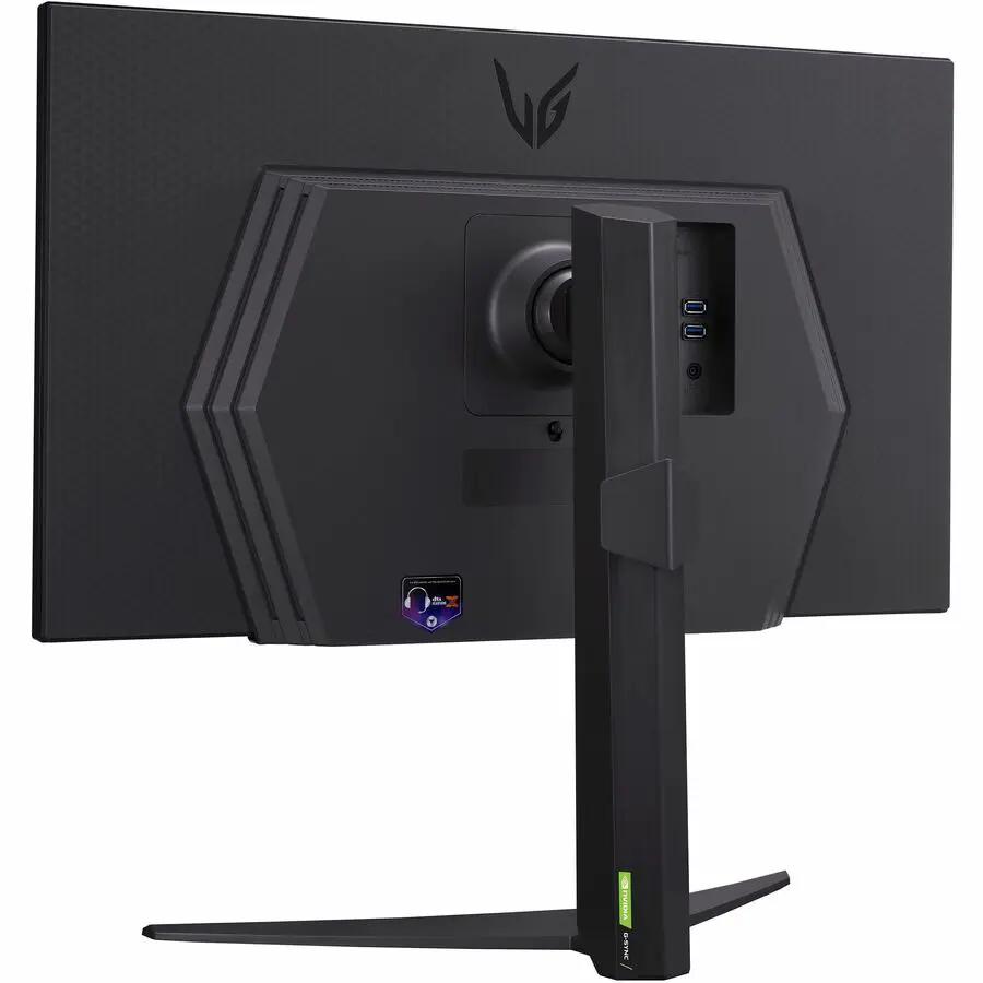 LG Electronics UltraGear 27-inch IPS monitor back view with stand and USB ports