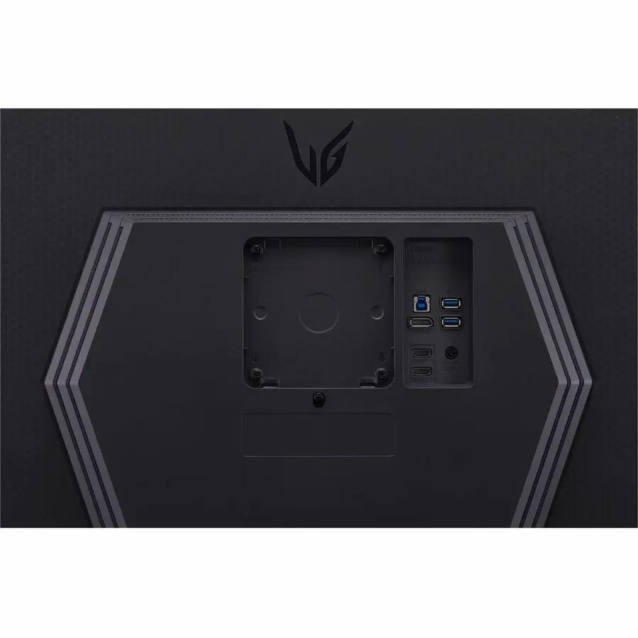 LG UltraGear 27-inch IPS gaming monitor back view with USB port cluster