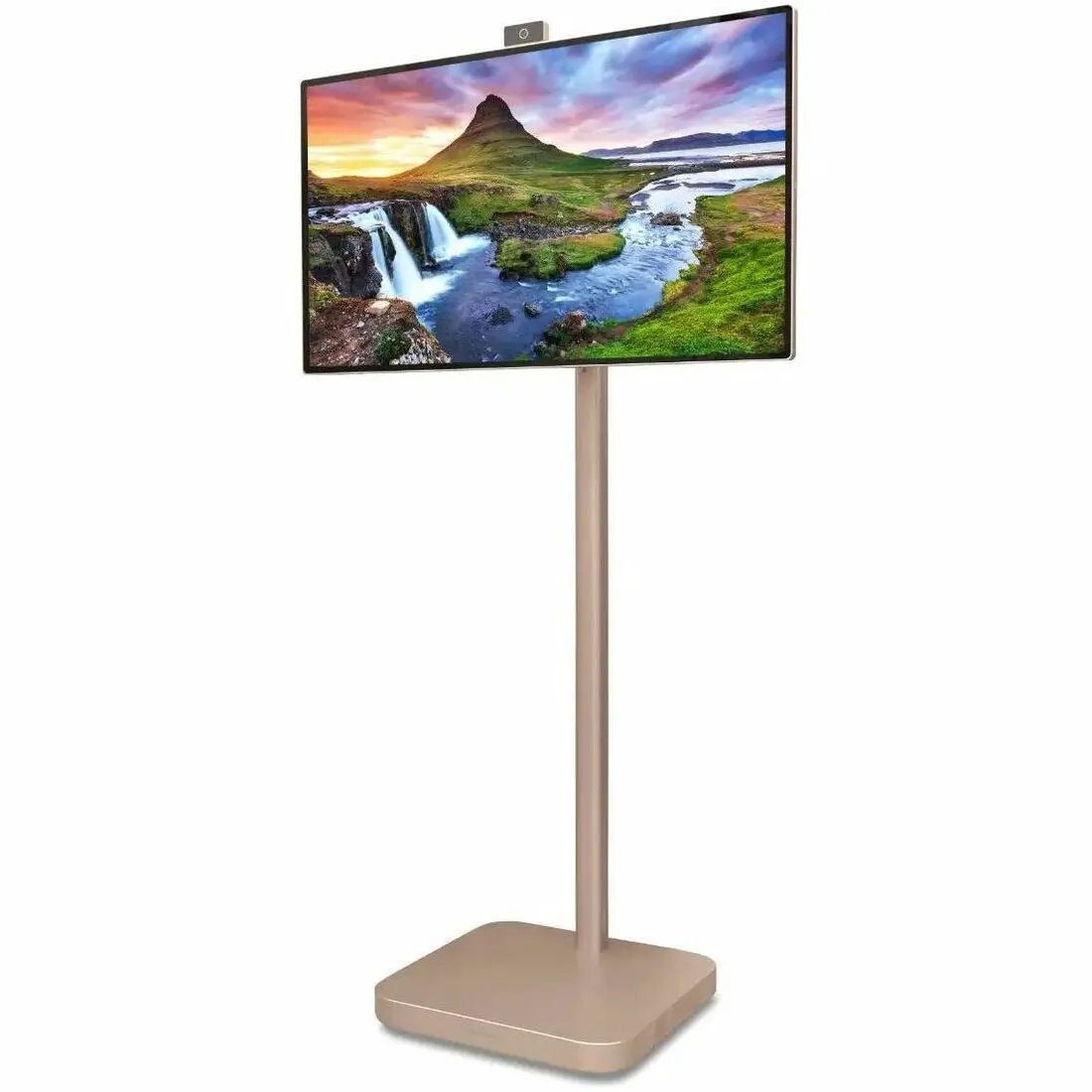 AOpen 32S1UPRO 31.5-inch 4K UHD LED monitor on gold stand with top webcam