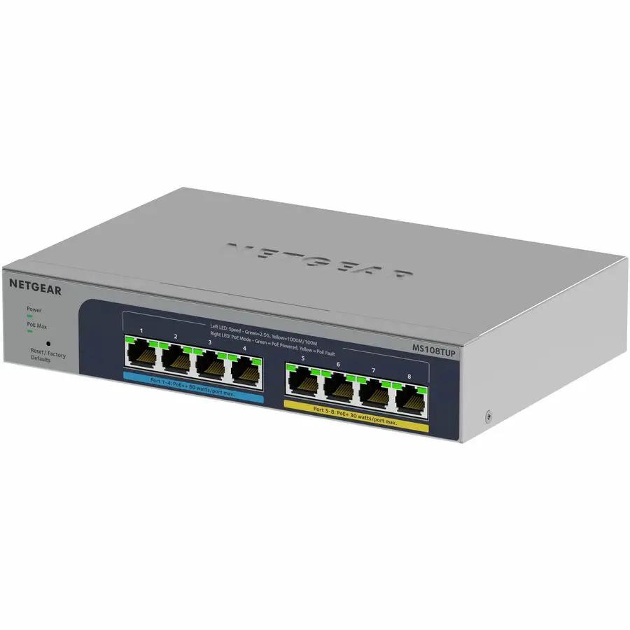 NETGEAR MS108TUP 8-Port PoE Smart Switch, gray metal chassis