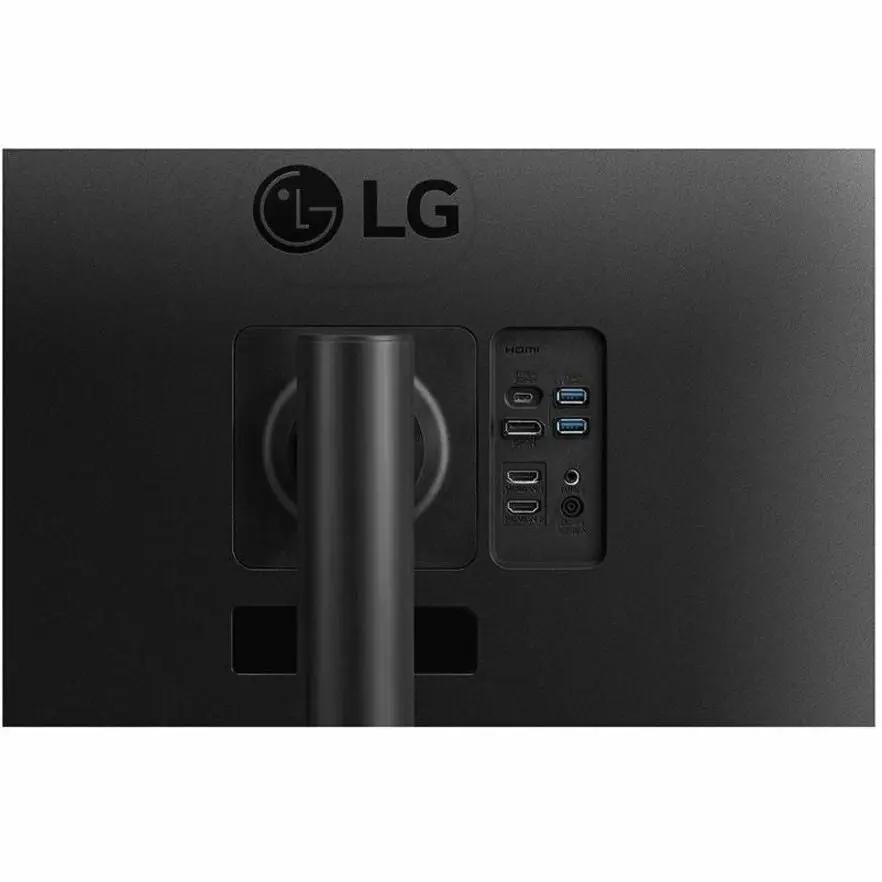 LG Electronics 34BR55QC-B 34-inch UWQHD curved monitor, black rear port panel
