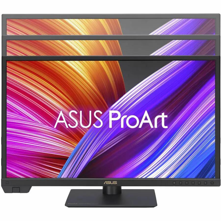 ASUS ProArt PA24US 24-inch 4K UHD IPS monitor, 3-monitor display.