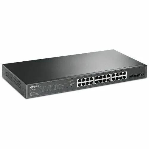 TP-Link Omada TL-SG2812P 28-Port Gigabit PoE+ SFP Managed Switch in black metal chassis