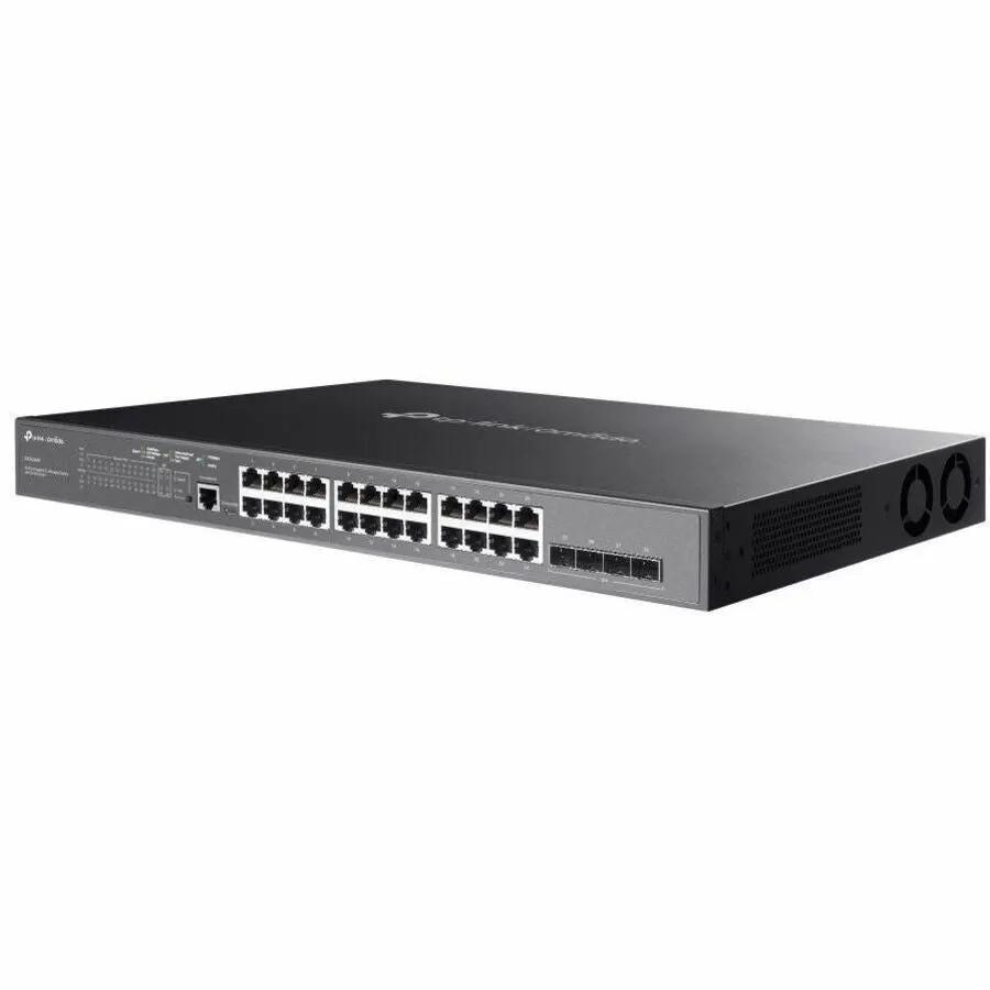 TP-Link JetStream 28-Port Gigabit SFP Managed Switch, black metal chassis