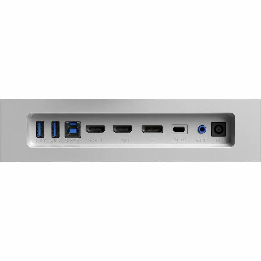 Alogic Clarity 32-inch 4K UHD monitor rear with USB-A, USB-C, HDMI, DisplayPort, audio jack and power.