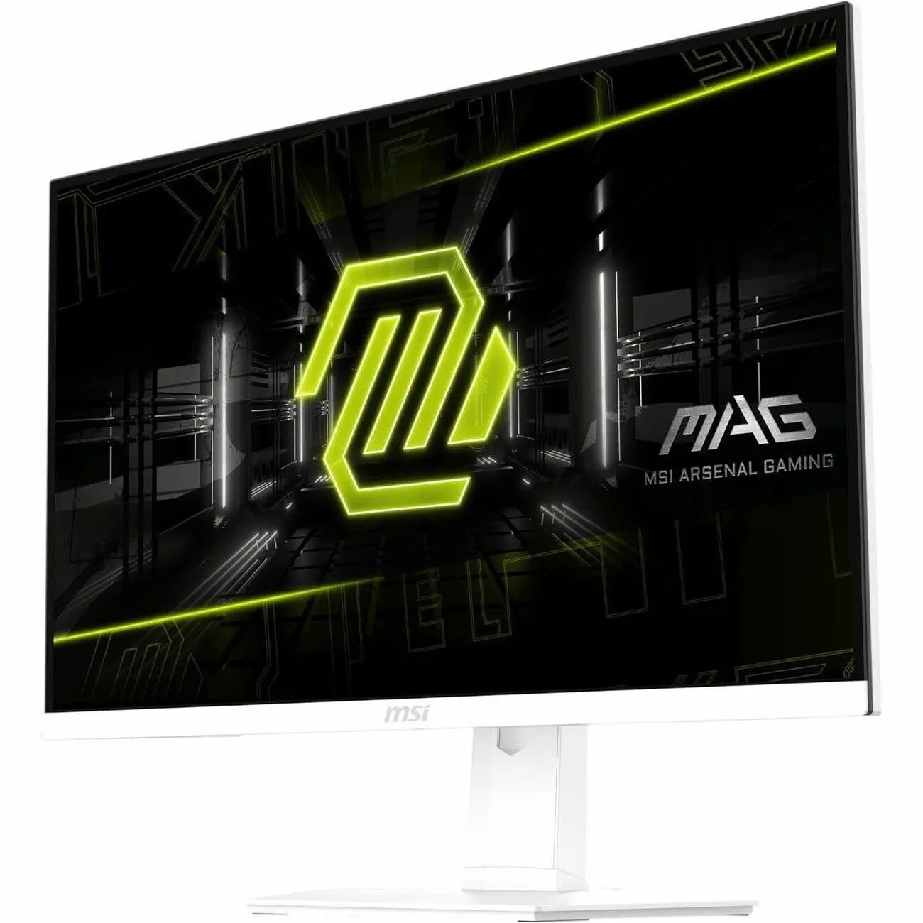 MSI MAG 274QRFW 27-inch WQHD gaming monitor on white stand
