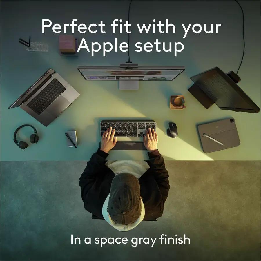 Logitech MX Keys S for Mac, Wireless Keyboard, Fluid, Precise Laptop-Like Typing, Programmable Keys, Backlit, Bluetooth, Space Grey
