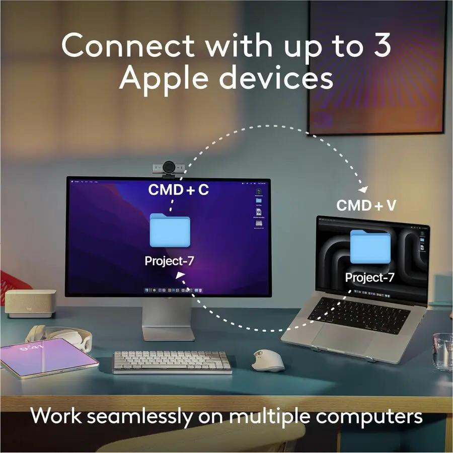 Logitech MX Keys S for Mac, Wireless Keyboard, Fluid, Precise Laptop-Like Typing, Programmable Keys, Backlit, Bluetooth, Space Grey