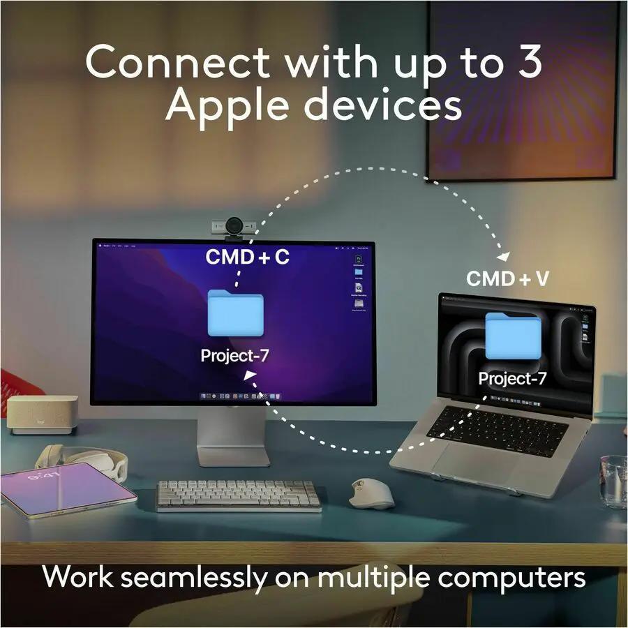 Logitech MX Anywhere 3S for Mac, Compact Wireless Bluetooth Mouse, 8K DPI Any-Surface Tracking, Quiet Clicks, USB C, Pale Grey