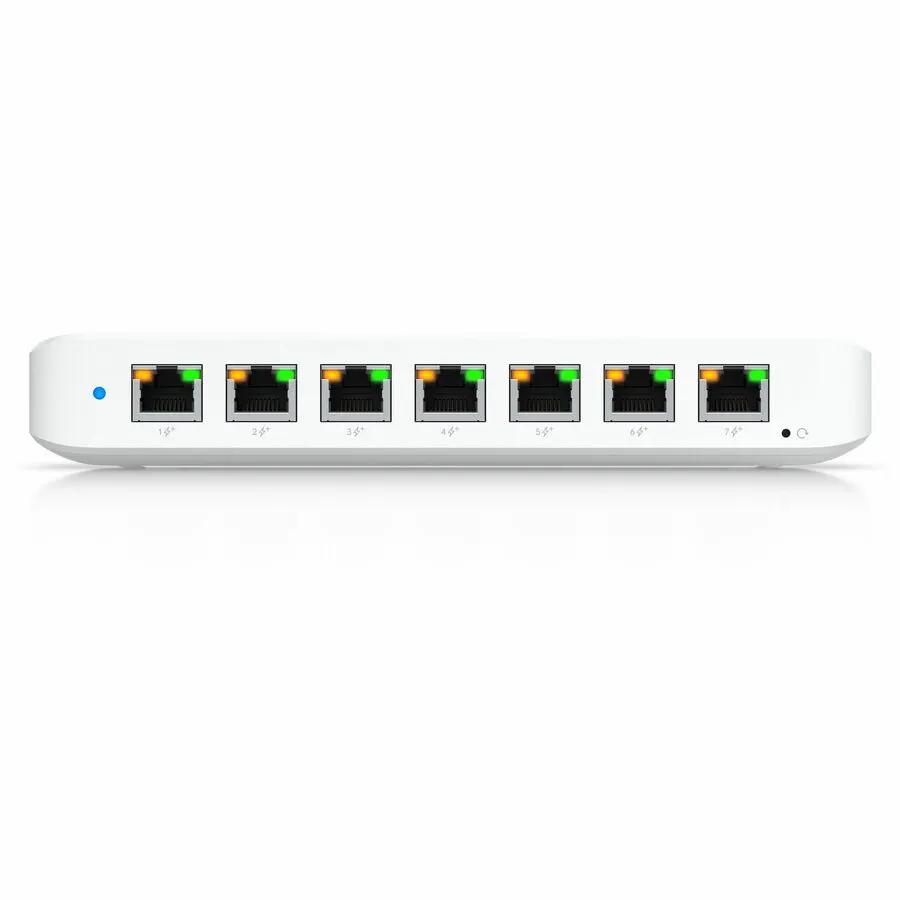 Ubiquiti UniFi Ultra 8-Port Gigabit PoE switch, white with LED indicators