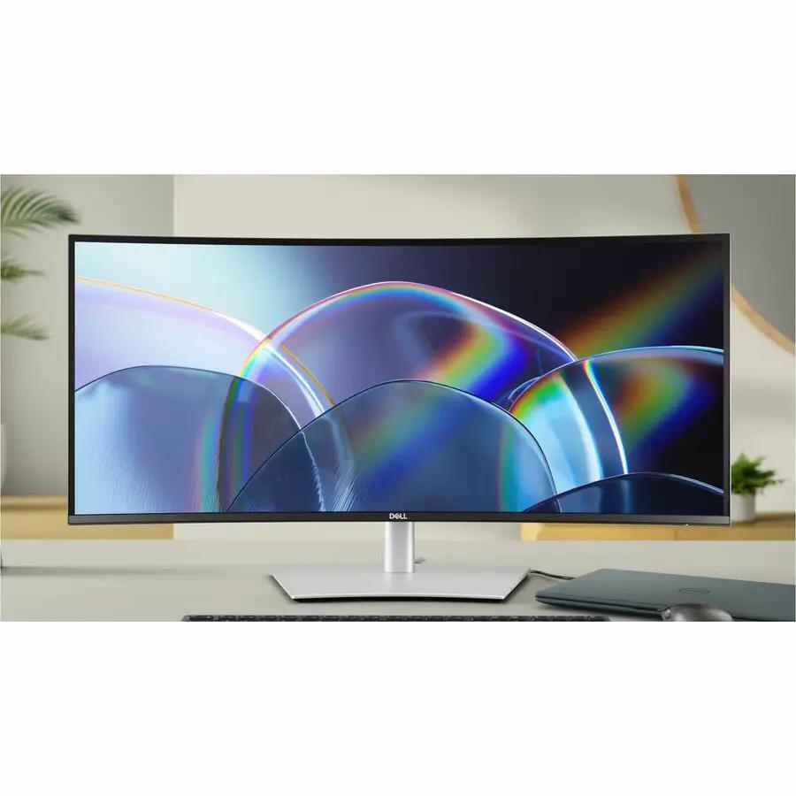 Dell UltraSharp U3425WE 34-inch UW-QHD curved LED monitor with black bezel and silver stand