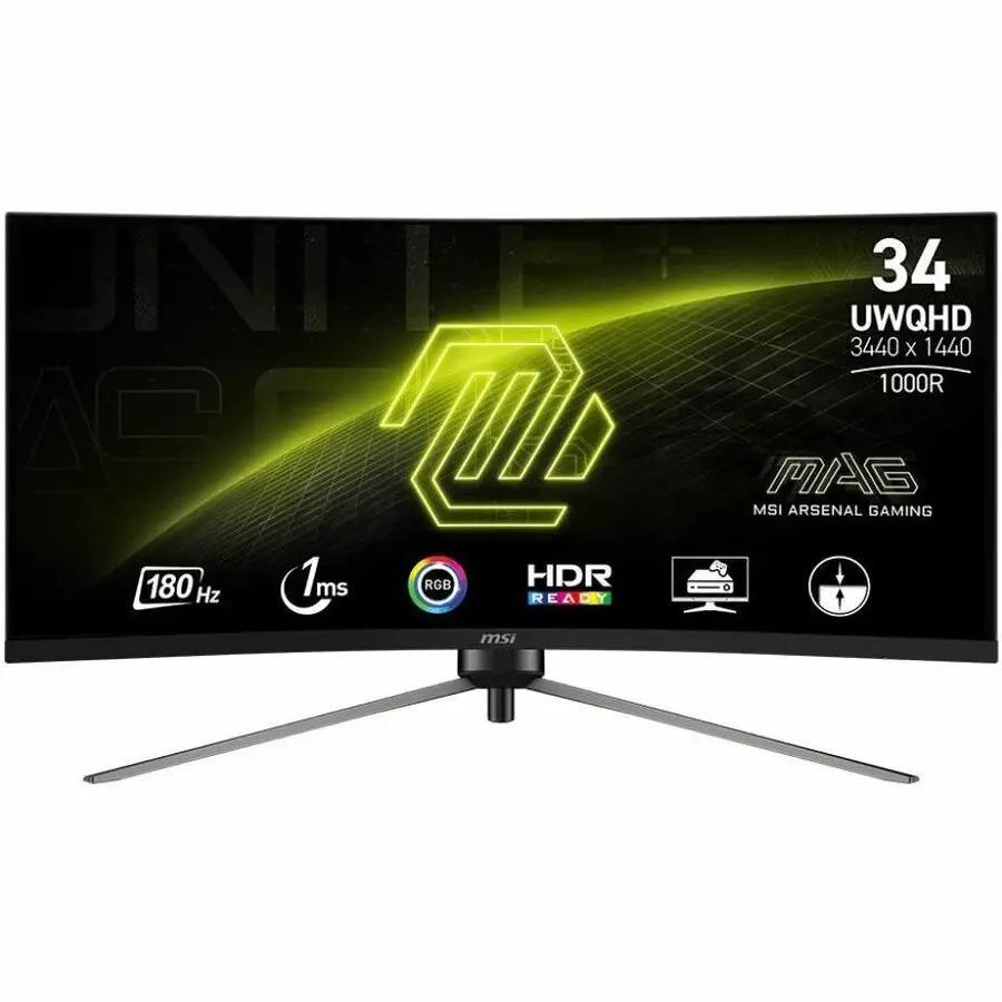 MSI MAG 345CQR 34-inch UW-QHD curved gaming monitor, metallic black, 180Hz